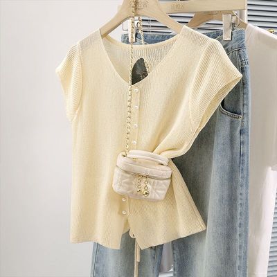 ���ڲ�����[˿����]2026�ļ��¿�Ůװ���ŵ��ſ������οն̿�V�촿ɫ��֯�� 79Ԫ