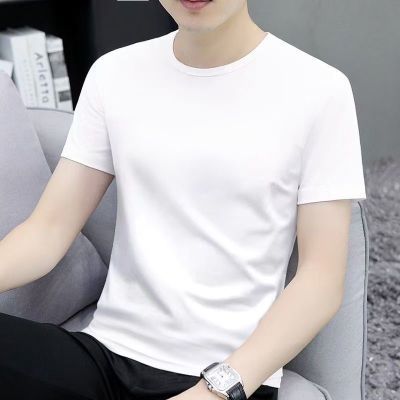 潮流百搭短袖t恤男士夏季薄款修身型圆领半袖休闲帅气个性体恤衫