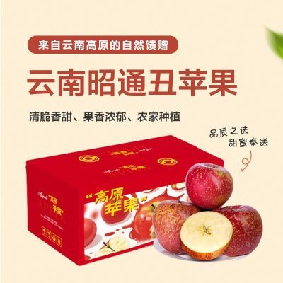 正宗云南昭通丑苹果净重5/9斤单果75mm+当季新鲜水果整箱大果包邮