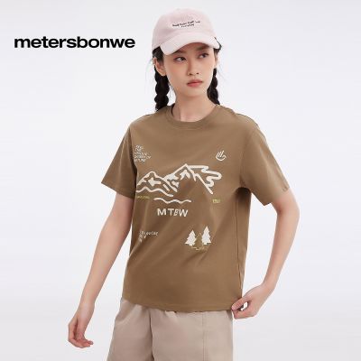 【美特斯邦威】T恤女士2025夏季新款个性圆领图案印花休闲上衣短袖恤