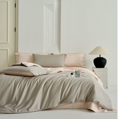 100支全棉四件套纯色四件套简约色床上用品双色四件套四季可用【7天内发货】