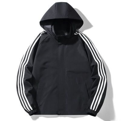 2026春秋季男士夹克衫外套休闲百搭外衣连帽韩版夹克青年冲锋衣