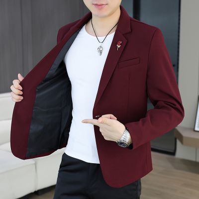 男士个性西服春秋季韩版纯色小西装潮流上衣ins休闲高街痞帅外套优惠商品图片