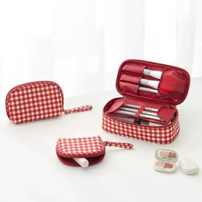 小红书爆款良品化妆包mu贝壳包格子