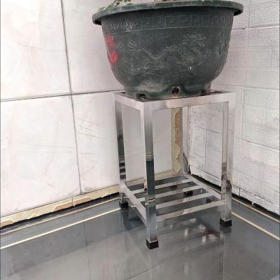 不锈钢花架落地加厚加粗四脚不锈钢置物浴室洗浴凳防滑多用花架