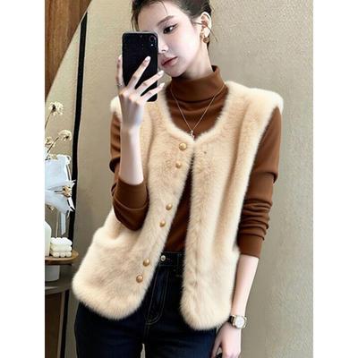 毛毛马甲高级感小香风外搭背心女韩系秋冬季新款加棉加厚保暖外套