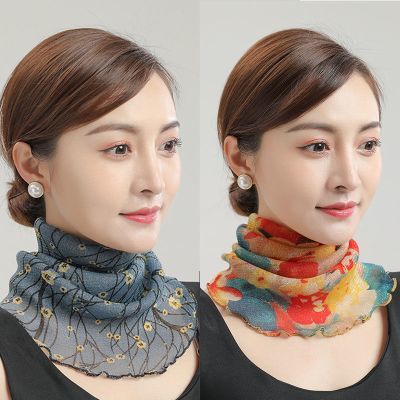 【两条装】防晒面纱护脸遮面部罩女百搭挂耳围脖套护颈围巾薄款