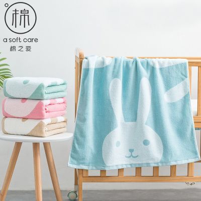 成人纯棉卡通浴巾 70*140cm 380g 柔软吸水兔子浴巾 多色可选优惠商品图片