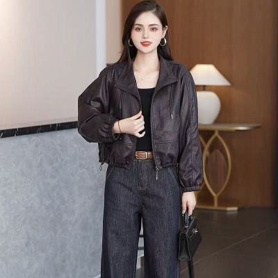 巨好看时尚chic高级感翻领皮衣女春秋2026新款小个子小众女士外套