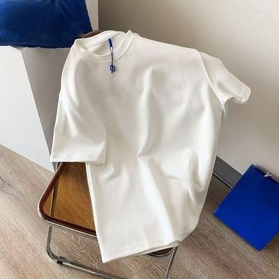 白色t恤男士夏季新款潮流简约休闲体恤修身百搭圆领穿搭打底半袖