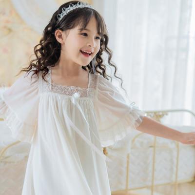 2026春夏女童家居服空调小女孩短袖蕾丝公主睡裙宫廷薄款亲子睡衣优惠商品图片