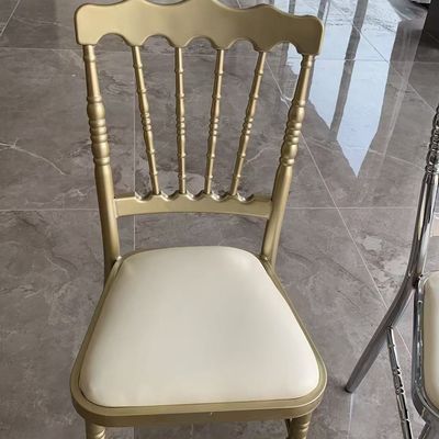 酒店宴会厅饭店专用椅子饭店竹节结婚礼拿破仑白色靠背椅金色婚庆