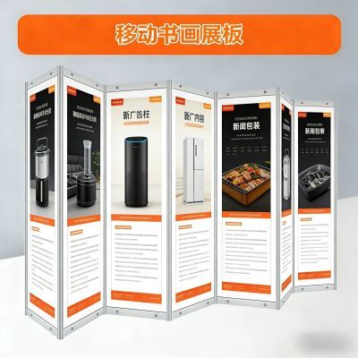 会展八棱柱标摊展位学校书画摄影展板落地式屏风企业宣传展示架