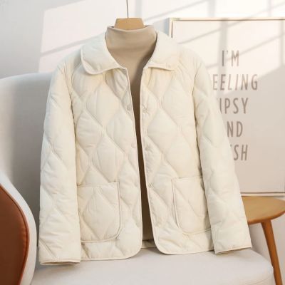 2025新款棉服双线菱格外套秋冬春韩版轻薄轻职风百搭休闲保暖