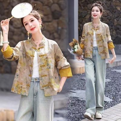 (蝶恋花)  新款女装新中式上衣唐装中国风女装小衫宋锦盘扣外套