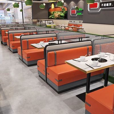 实木岩板大理石火锅桌子电磁炉商用烤涮一体无烟火锅桌椅卡座组合