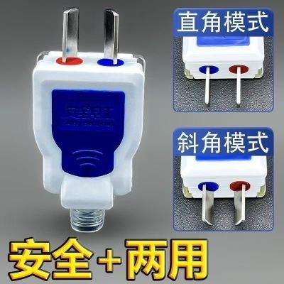 一体插头正品十个装家用工地加厚纯铜插头二脚插头连体10A大功率
