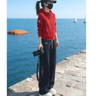 2026春秋新款休闲运动套装女连帽卫衣高级感减龄穿搭一整套两件套