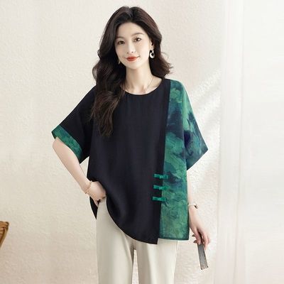 ���ڲ�����˿����2026��װ�¿�Ůװ����ʽӡ��ƴ����ͷԲ����� 110Ԫ