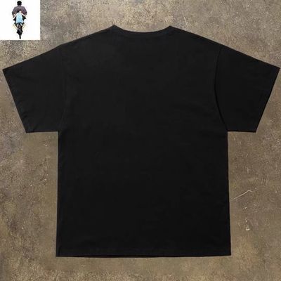 潮流百度小众剪标撤回外贸古着美式重磅短袖t恤男女ins五分袖上