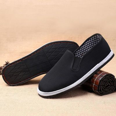 黑色布面休闲懒人鞋舒适百搭耐脏黑布鞋