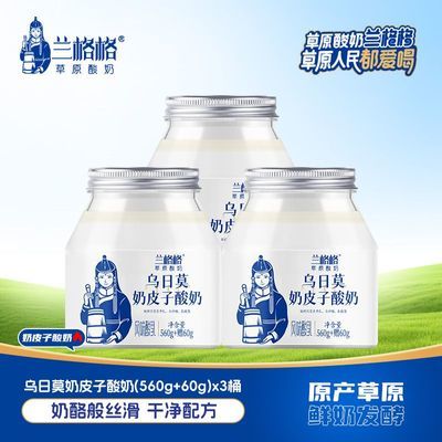 【兰格格】草原酸奶 兰格格奶皮子酸奶 560g+60g 大桶正宗内蒙酸奶优惠商品图片