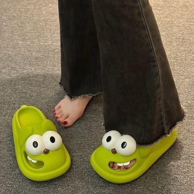 ins可爱蝴蝶结玛丽珍奶茶色云朵踩屎感大眼夏天新款眼睛拖鞋包头【3天内发货】