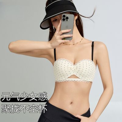 碎花内衣女半杯平小胸聚拢显大不空杯高中大学生少女防下垂文胸罩