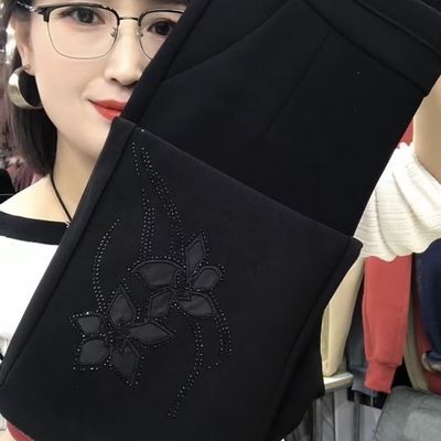 九分2026春季新款微喇裤时尚刺绣烫钻洋气弹力新款显高显瘦求职季