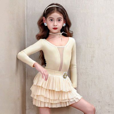 梵蒂凯拉丁舞服练功服秋冬2025新款女童演出高端分体舞裙洋气套装