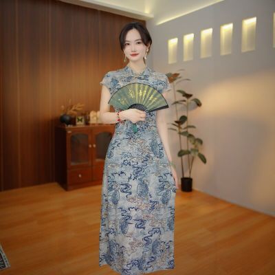 【江南娜娜】H35 新款夏季时尚中长款新中式显瘦旗袍连衣裙