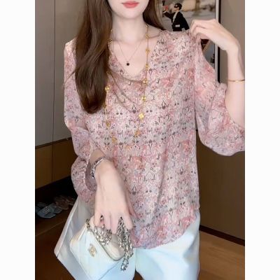 胖mm特大码300斤夏季新款时尚减龄高级感碎花防晒衬衫女法式上衣