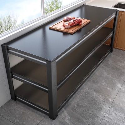 新款厨房置物架餐边柜厨房橱柜微波炉锅具碗筷收纳架围栏加厚多层