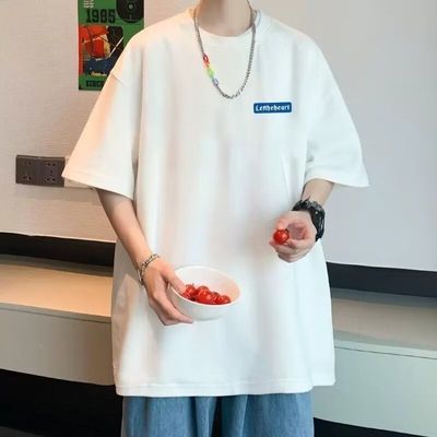 夏季潮流男新款百搭休闲短袖t恤印花字母潮牌简约宽松上衣ins体恤