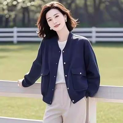2026春秋外套女休闲百搭高级感新款夹克女士短款棒球服黄色薄外套优惠商品图片