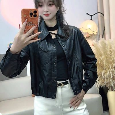 小个子皮衣女2026春秋新款洋气显瘦韩版时尚休闲百搭夹克潮流上衣【15天内发货】