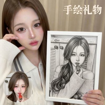 生日礼物送女生定制照片纪念意义送女友男友手工画情人节情侣七夕