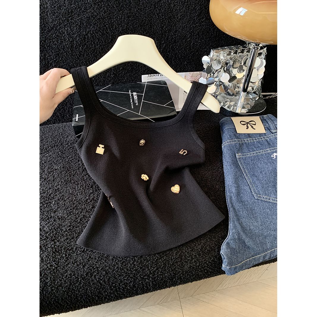 Purely Desire ärmelloses Tanktop für Damen, neuer Sommerstil, geeignet als Unterhemd oder Oberbekleidung, kurz._voghion.com