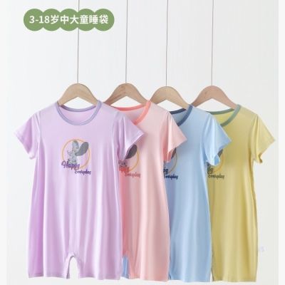 儿童短袖睡衣连体套装家居服莫代尔夏季开学空调服男童女童防着凉优惠商品图片