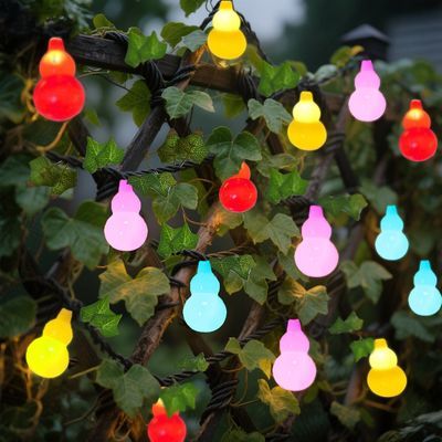 户外防水太阳能葫芦灯灯串新年装饰彩灯led节日春节灯家用过年灯