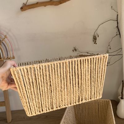 出口外贸纸绳编织筐桌面收纳整理箱玩具收纳杂物收纳筐储物日式优惠商品图片