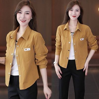 休闲外套女短款2026年春秋新款小个子时尚洋气宽松气质衬衫上衣潮