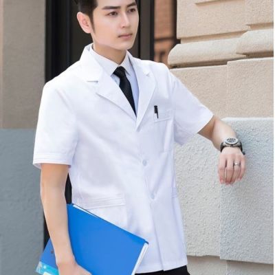 白大褂短款短袖分体医生服半身医师服白色护士工作服白大褂实验服