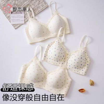 【都市丽人】蕾丝女士碎花小胸内衣法式清新甜美纯欲性感聚拢文胸【4天内发货】