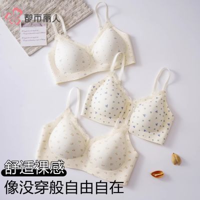 【都市丽人】蕾丝女士碎花小胸内衣法式清新甜美纯欲性感聚拢文胸【4天内发货】