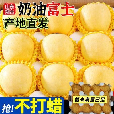 【烟台奶油富士】正宗烟台栖霞黄金奶油富士酸甜苹果新鲜带果锈