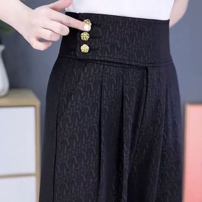 2026气质时尚阔腿裤简约休闲裤百搭遮肉宽松阔腿裤高腰显瘦新中式