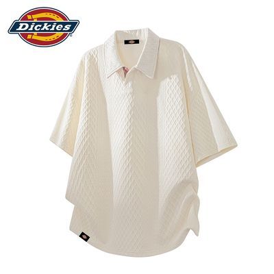 Dickies美式肌理感华夫格翻领Polo衫男2026夏季新款宽松休闲短袖