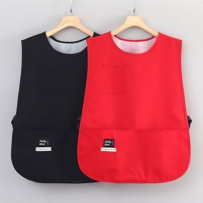 新款围裙防泼水防油马甲咖啡师家用厨房餐饮工作服时尚男女款坎肩