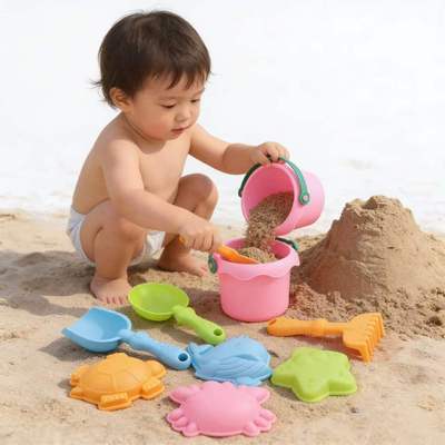 儿童沙滩玩具3-6岁宝宝玩水挖沙工具加厚水桶沙滩铲组合小孩玩具